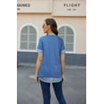 thumbnail image 4 of SHIBEVER Women T Shirts Summer Short Sleeve Crew Neck Casual Loose Trendy Tos,Bluegrey Tunic Tee Holiday Clothing Size L, 4 of 6