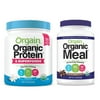 Orgain - Organic Vegan, Gluten Free Plant Based Protein & Superfoods Powder - Vanilla Bean (1.12 LB) + Meal Replacement Powder - Creamy Chocolate Fudge (2.01 LB)