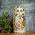thumbnail image 4 of Folk Russian Nesting Dolls Handmade Wooden Figurine with Floral Patterns for Gifting Home and Office Decors, 4 of 8