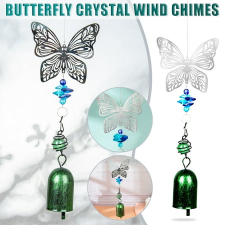 

lystmrge Dinosaur Wind Chime Led Wind Chimes Owl Color Changing Solar Lights Butterfly Iron Crystal Pendant Home Bell Wind Chime DIY Crystal Pendant Bead