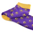 thumbnail image 4 of Men's Fleur de Lis Patterned Premium Cotton Dress Casual Crew Socks - Classic French Fleur-de-Lis Style for Men-Mardi Gras Theme, 4 of 6