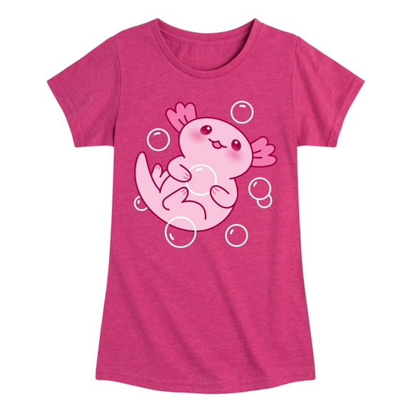 Instant Message - Kawaii - Axolotl Love - Toddler & Youth Girls Short Sleeve T-Shirt