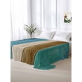 thumbnail image 5 of Teal Brown Blue Wooden Twim Size Flat Sheet, Wrinkleproof & Fadeproof Cooling Flat Bed Sheet Only, Farmhouse Vertical Striped Art Breathable Soft Bedding Top Sheets 66 x 96 Inches, 5 of 8