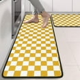thumbnail image 2 of Kitchen Rugs Sets Of 2,Yellow and White Checkerboard Pattern Anti Fatigue Kitchen Mat Rugs Non Slip Washable,Decorative Kitchen Floor Mats for Kitchen,Sink,Laundry,17"x47"+17"x47", 2 of 5