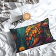thumbnail image 5 of Pofeuu Colorful Owl Forest Print Polyester Microfiber Plush Pillowcases, Super Soft and Cozy Pillow Case Covers with Envelop Closure（Pillow core not included）-14"x20", 5 of 6