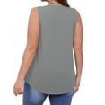 thumbnail image 4 of Women's Tank Top Womans Tank Tops Womens Tank Toos Women's Solid Color V Neck Cover Strip Casual Blouse Gray XXXL, 4 of 8