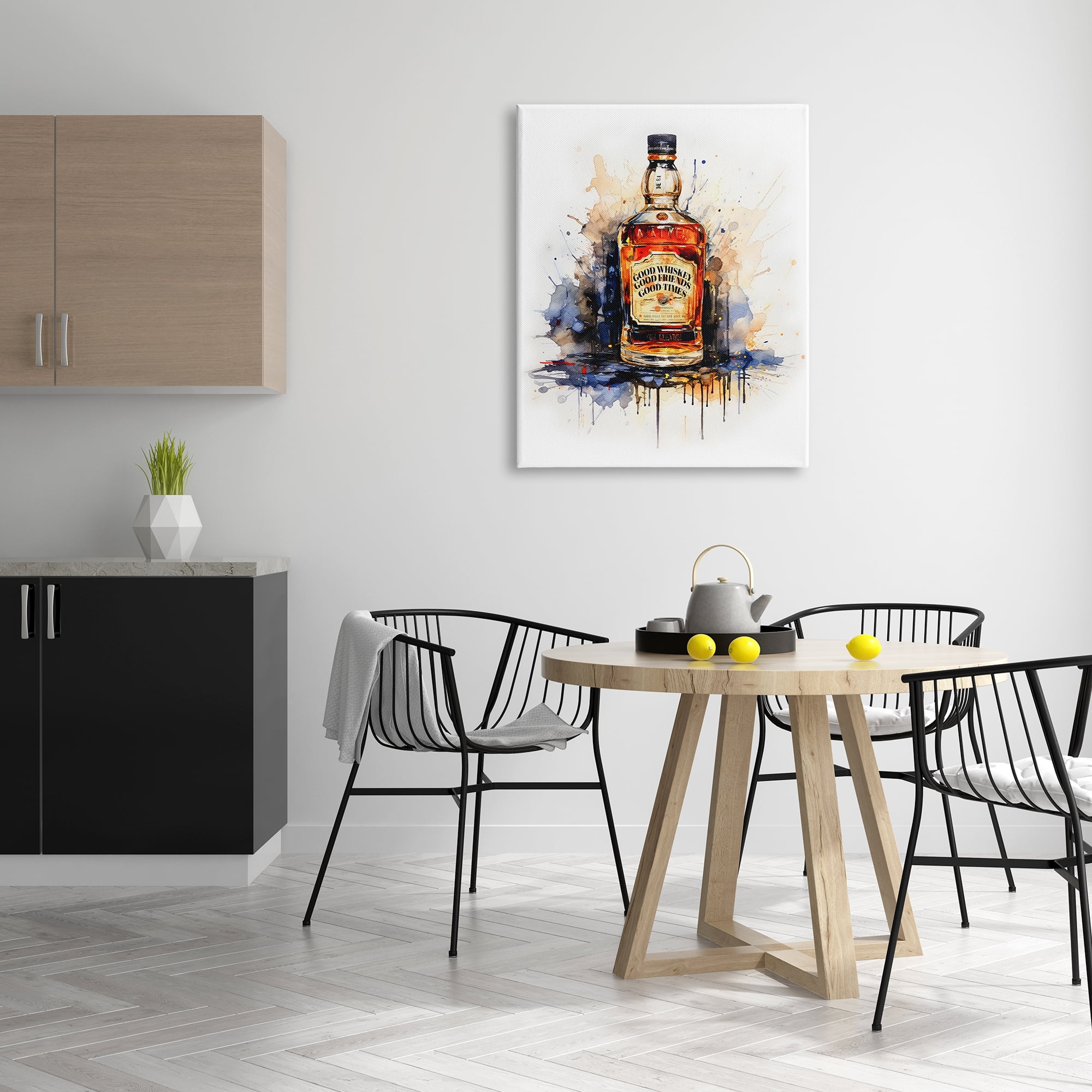 Stupell Industries Good Times Whiskey Bottle Food & Beverage Painting Gallery Wrapped Canvas Print Wall Art, 30 x 40