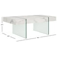 thumbnail image 3 of SAFAVIEH Jacob Contemporary Wood Coffee Table, White/Clear Glass, 3 of 10