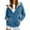 Blue, variant on Womens Jacket Heavyweight Jackets for Cozy Winter Hooded Open Front Cardigan Outerwear Womens Coats Black L