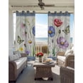 thumbnail image 4 of Blue Wildflowers Blackout Curtains 84 Inches Long, Farmhouse Country Spring Butterfly Floral Thermal Insulated Black Out Curtains, Darkening Window Curtain for Bedroom Living Room 42"x84" 2 Panels, 4 of 9