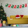 thumbnail image 2 of JeashCHAT Christmas Banner Reindeer Shaped Garland Bunting Flags Holiday Christmas Party Decorations for Indoor Outdoor Fireplace Wall Hanging Decor, 2 of 3