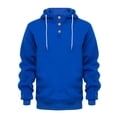 thumbnail image 5 of VNKIDY Men's Hoodies Fall Solid Color Hooded Henley Shirt Long Sleeve Slim Fit Hooded Pullover With Button Placket For Casual Daily Wear Durable Tops, 5 of 7