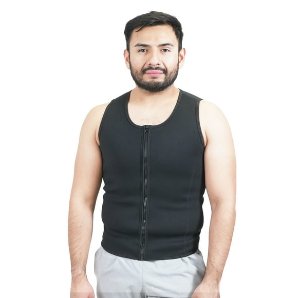 PRCTZ Chaleco de Sauna Adelgazante para Hombre Traje de Sauna para Adelgazar, Negro, Tallas M, L, XL