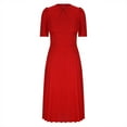 thumbnail image 6 of Summer Dresses for Women 2025 Plus Size Csual Pleated Short Sleeve Crew Neck Short Dress with Zipper Sundresses for Women Beach Fashion, 6 of 8