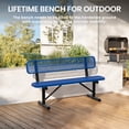 thumbnail image 4 of AwayHome 6ft Heavy Duty Mesh Metal Outdoor Park Bench with Backrest & Steel Frame,Blue, 4 of 7