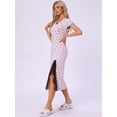 thumbnail image 3 of DARING DIVA Women's Short Sleeve Heart Print Lace Trim Ribbed Nightgown M Purple, 3 of 6