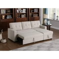 thumbnail image 6 of HomeStock City Chic L-Shaped Fabric Reversible, Easy Convertible Pull-Out Sleeper Sectional Sofa/Storage Chaise with Tufted Back Cushions and Track Arms-Beige, 6 of 9
