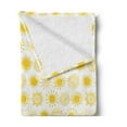 thumbnail image 2 of Cartoon Soft Flannel Fleece Throw Blanket, Simplistic Summer Pattern with Sun in Different Phases, Cozy Plush for Indoor and Outdoor Use, 70" x 90", Mustard and White, by Ambesonne, 2 of 5