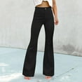thumbnail image 2 of Women's Pants Corduroy Flare Elastic Waist Bell Bottom Durable Stretchy Comfortable Daily Trendy Black Jeans Sizes XXL, 2 of 4
