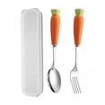 thumbnail image 1 of Abbracc 2xFork And Spoon Portable Flatware Set with Case Small Appetizer Forks Spoons Travel Utensils Stainless Steel for Party Dessert 2 Pcs, 1 of 9