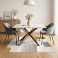 thumbnail image 3 of ODIKA 5'x7' Washable Area Rug Abstract Brushstroke Throw Interlocking Shapes Lightweight Entryway for Dining Room, Under Table, Home Office, Non-Slip Chair-Friendly, 3 of 7