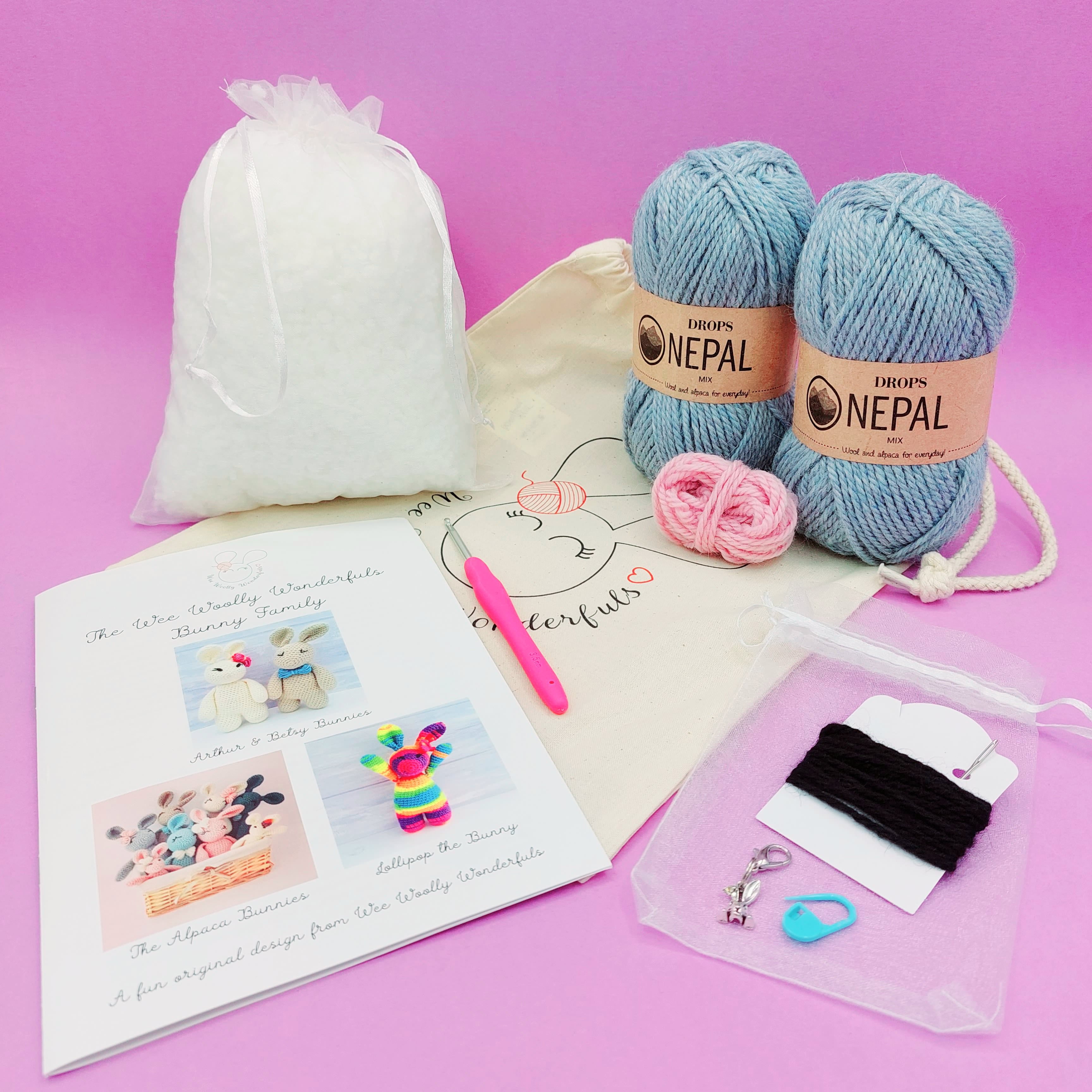 Crochet Kit Alpaca Bunny Rabbit - Suitable for complete Beginners with Video Tutorials