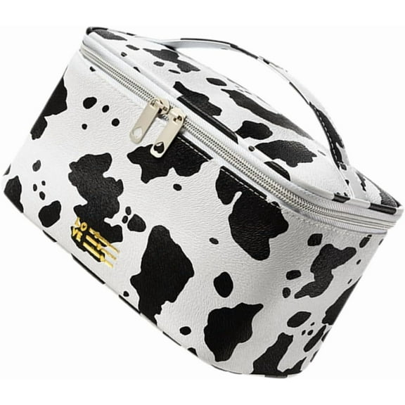 WYZCTTD 1PCS Cute Makeup Bag for Women Ladies Medium Pouch Toiletry Bag PU Waterproof Organizer (Cow Print)