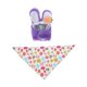 thumbnail image 4 of Conjunto de gorro con orejas de conejo y bandana con estampado de huevo para porche de Pascua, resistente para Púrpura, 4 of 7