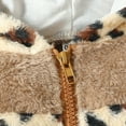 thumbnail image 6 of Yidarton 3-6M 2022 Winter Baby Leopard Print Stitching Long Sleeve Zipper Jumpsuit Mao Mao Hooded Climbing Suit Baby Jumpsuit Camel, 6 of 8