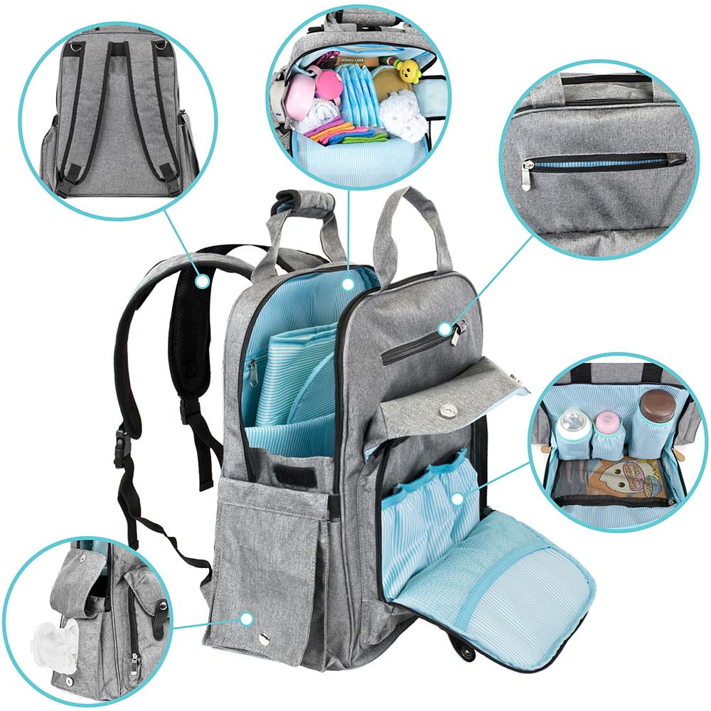 Diaper Bag Backpack Large Multifunctional Travel with Changing Pad Nappy Bag