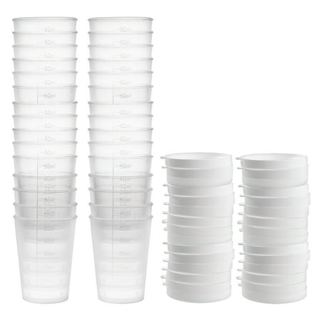 

Uxcell 50mL Plastic Measuring Cup with Cap for Kitchen Laboratory 30 Pack