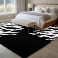 thumbnail image 5 of Sea White Coral Washable Living Room Rugs 5'x7', Marine Black Background Modern Art Low Pile Throw Large Area Rugs Non-Slip Sturdy Edge Binding Carpet for Dining Room Bedside Kitchen, 5 of 9