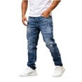 thumbnail image 3 of FchengtaiS Men's Ripped Jeans Straight Leg Button Zip Fly Denim Pants Casual Fashion Trousers for Outdoor Streetwear, 3 of 6