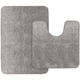 thumbnail image 1 of Gorilla Grip Juego de 2 alfombras de baño de lujo originales de primera calidad, incluye alfombra de baño de 30 x 20 y alfombrilla ovalada contorneada en forma de U, alfombras suaves absorbentes, lavable a máquina, alfombrillas para baño, ducha, gris oso de fresa Electrónica, 1 of 1