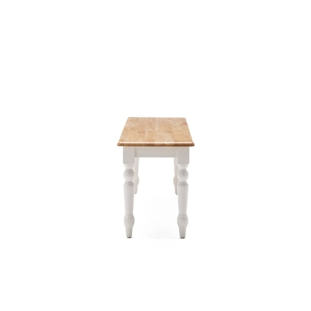 Boraam 36369 Farmhouse Dining Bench White And Natural Finish