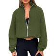 thumbnail image 1 of Chaquetas de Invierno para Mujer, de Forro , Larga, con Cremallera, , Cálidas, Estilo Otoño, para Hacer Ejercicio Verde L, 1 of 8