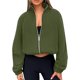thumbnail image 1 of Chaquetas de Invierno para Mujer, de Forro , Larga, con Cremallera, , Cálidas, Estilo Otoño, para Hacer Ejercicio Verde XXL, 1 of 8