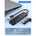 thumbnail image 6 of 4Port USB 3.0 Hub, Multiport USB Hub Splitter Expander for Laptop, Xbox, Flash Drive, HDD, Console, Printer, Camera, Keyborad, PS5, Compatible with Windows, Linux, Surface, Chromebook, 6 of 9