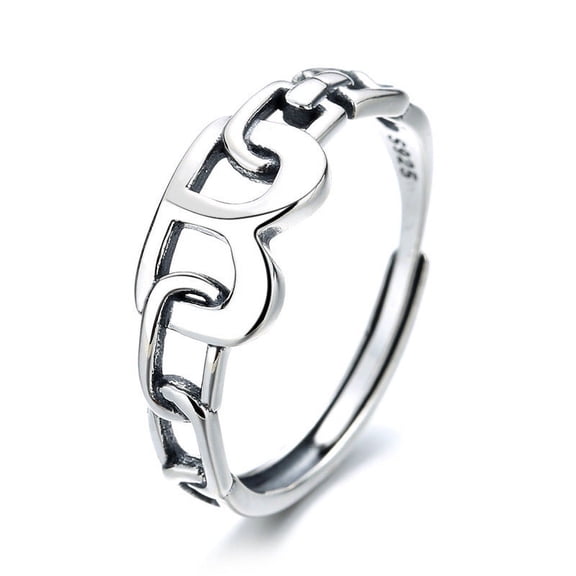 Sterling Silver Letter B Ring Adjustable Unisex Initial Ring Individually Packed Open Ring Band Fashion Jewelry Gift
