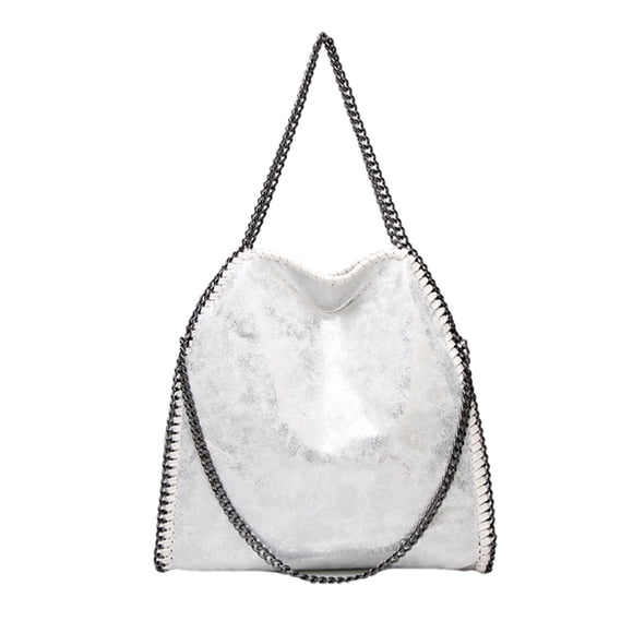 Qarigey Bolso de mano funcional y hermoso para bolsos cruzados Ba de hombro con cadena de estilo sofisticado Bolsas de mensajero y de hombro blanco plateado