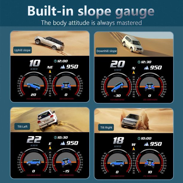 Pantalla Frontal Del Coche Head Up Display Dual System GPS Velocímetro Alarma de velocidad para vehículos todoterreno SUV