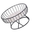 thumbnail image 3 of Fruit Tray Hollow Design High Foot Iron Marblel Decorative Practical Baking Paint Process Serving Fruit Basket L Black, 3 of 12
