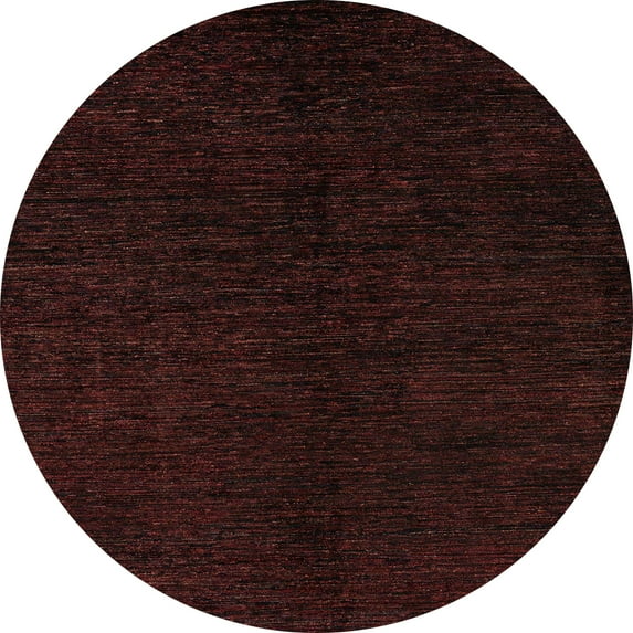 Ahgly Company Machine Washable Indoor Round Abstract Night Red Area Rugs, 3' Round