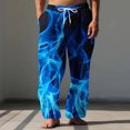 thumbnail image 2 of Stamzod Plus Size Men's Casual Pants Fashion Graphic Pritning Elastic Waist Drawstring Trousers Pants Loungewear Straight Baggy Sweatpants for Men with Pockets Blue XXXL, 2 of 5