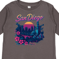 thumbnail image 4 of Inktastic San Diego Retro Sunset Skyline Boys or Girls Long Sleeve Toddler T-Shirt, 4 of 5
