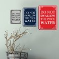 thumbnail image 3 of Signs ByLITA Portrait Round Do Not Swallow The Pool Water Door or Wall Sign Durable ABS Plastic | Laser Engraved | Easy Installation | Elegant Design | Pool Safety Sign (Brushed Silver) - Large, 3 of 8