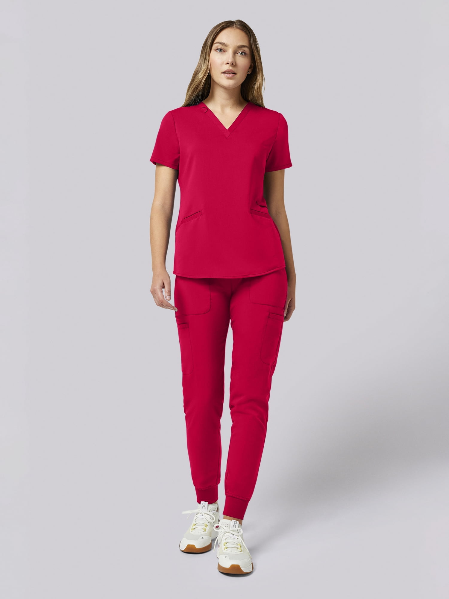 Scrubstar Ultimate Women’s Antimicrobial Welt Pocket V-Neck Scrub Top, Sizes XS–3XL
