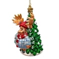 thumbnail image 5 of Cozy and Cute Sweater Moose Glass Christmas Ornament, Farmhouse Elk Tree Decoration, 5 of 6