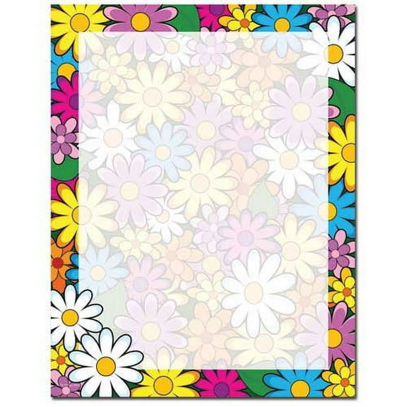 Lotsa Daisies Letterhead Laser & Inkjet Printer Paper, 25 Sheets