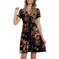 thumbnail image 1 of XXLvision Womens Wrap V Neck Short Sleeve Floral Vacation Mini Dress, 1 of 4